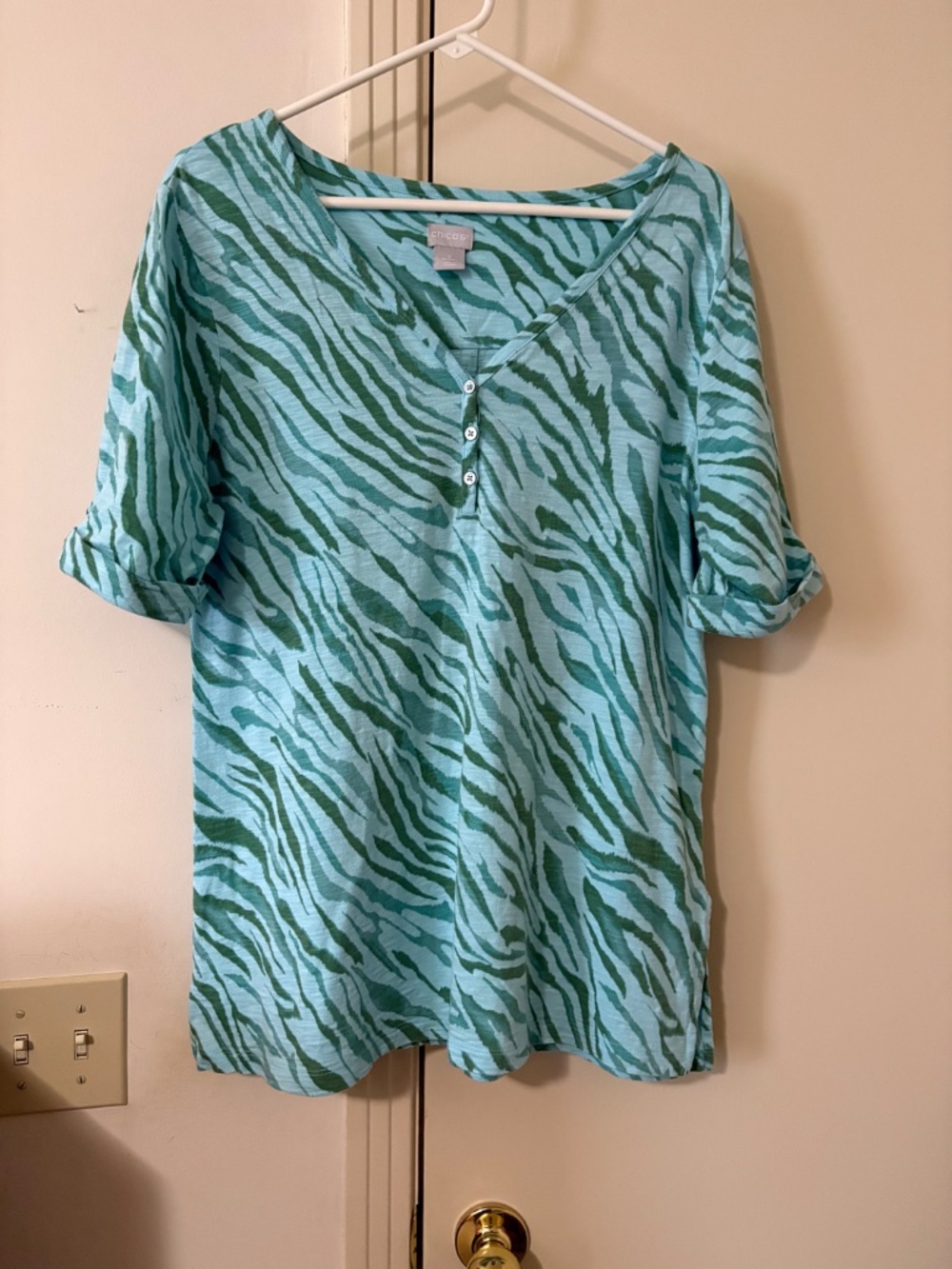 Chico's zebra print tunic, size 2 - Picture 2 of 4
